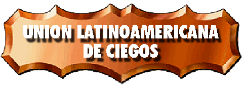 Imagen con leyenda de Unin Latinoamericana de Ciegos sobre escudo de madera