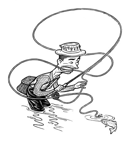 flyfishing drawing