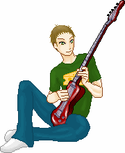 it's Brister and his pretty little guitar. base - Cherry Lime Soda