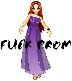me in my prom dress, expressing my most insightful thoughts on that over-hyped teenage mating ritual. yeah, it sucked dick. base - Rockoteque