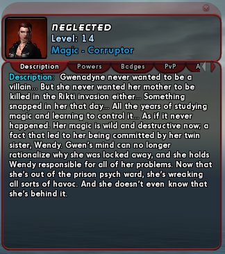 Gwen's In-Game Information(I haven't switched it over to the new toon for her yet, she used to be known as Neglected