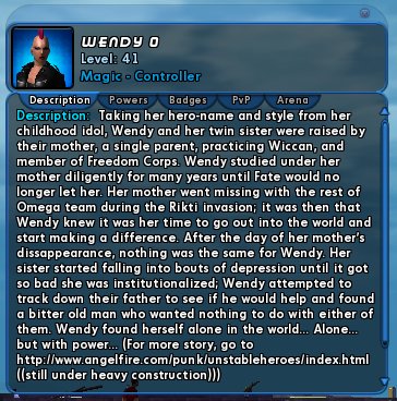 Wendy's In-Game Information