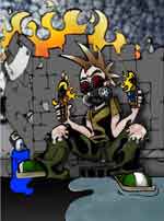 William with molotov cocktails