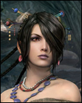 One of Yuna's Guardians. She and Wakka think of Yuna as a younger sister. Lulu's Stoic and self-possessed nature makes her appear insensitive at times. She specialises in the art of black magic.