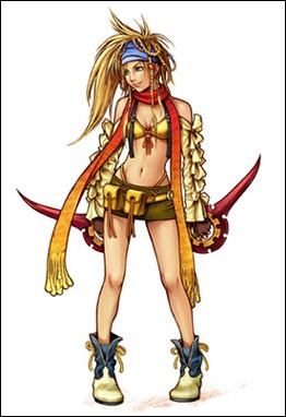 Rikku Age 17. Dressphere: Thief
In the two years since she helped Yuna defeat Sin, Rikku has traveled with other Al Bhed around Spira teaching people all there is to know about Machina. During the so-called 'searching for truth' that overtook Spira after Sin�s defeat, a group of Al Bhed joined the ranks of sphere hunters. With their airship, the Celsius, as a base, Rikku and Brother founded the Gullwings. Rikku invited Yuna to join the Gullwings, and they have been traveling together ever since. As always, Rikku endless supply of energy keeps the team on their toes.