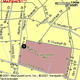Map to Menger Hotel