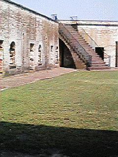Stair case to the top of Fort Macon
