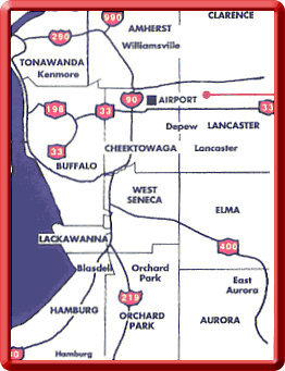 Map to Buffalo Holiday Inn