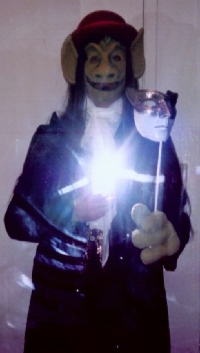 I made the goblin mask I'm wearing here myself.  Aren't I good? <g>