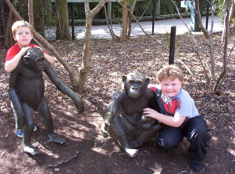 Tristen and Tyler with the Monkeys