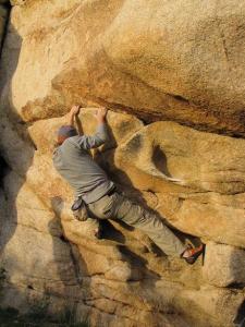 Robin bouldering