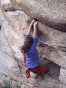 Edith bouldering