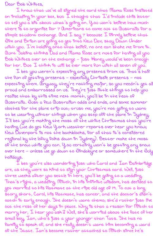 Bianca's letter, page 1