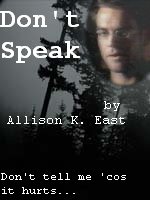 Bookcover for the fic 'Don't Speak'.