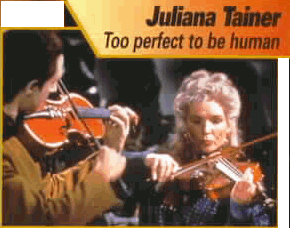 Juliana and Data playing the violin