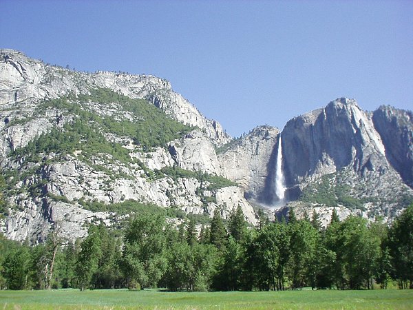 This is El Capitan (far right) and it's waterfall.