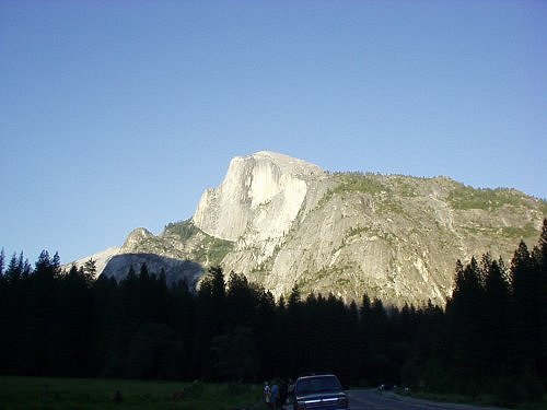 Half Dome in late afternoon, shadows creeping in.