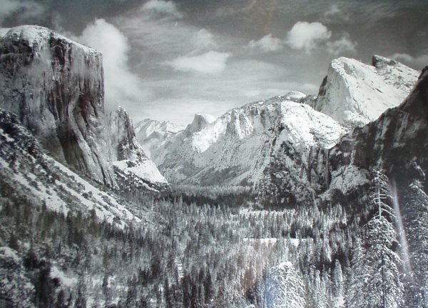 This is the view from inspiration point. You can see Half Dome and the Valley and a waterfall all in one picture, very nice.