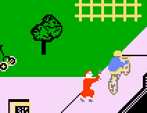 PAPERBOY!  WATCH OUT!!  THERE'S AN OLD BITCH ON YOUR TAIL!!!