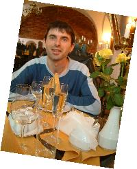 Sean at the restaurant in Gdansk. Photograph (c) Karolina Karlsson 2003