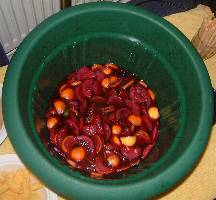 Sangria in a giant plantpot