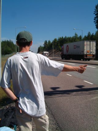 Sean Hitchhiking