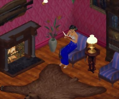 See!? A rug, something above, AND a chair!