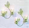 PartyLite Herbal Spring Wall Sconce With 2 Peglite Votive Holder