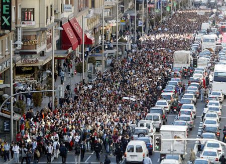 En Madrid, las manifestaciones fueron multitudinarias.