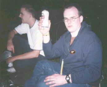 Me, with Stella by campfire. Coombsy in background