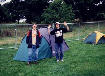The only surviving pic of me (left) at V2000 with Nick on the Friday