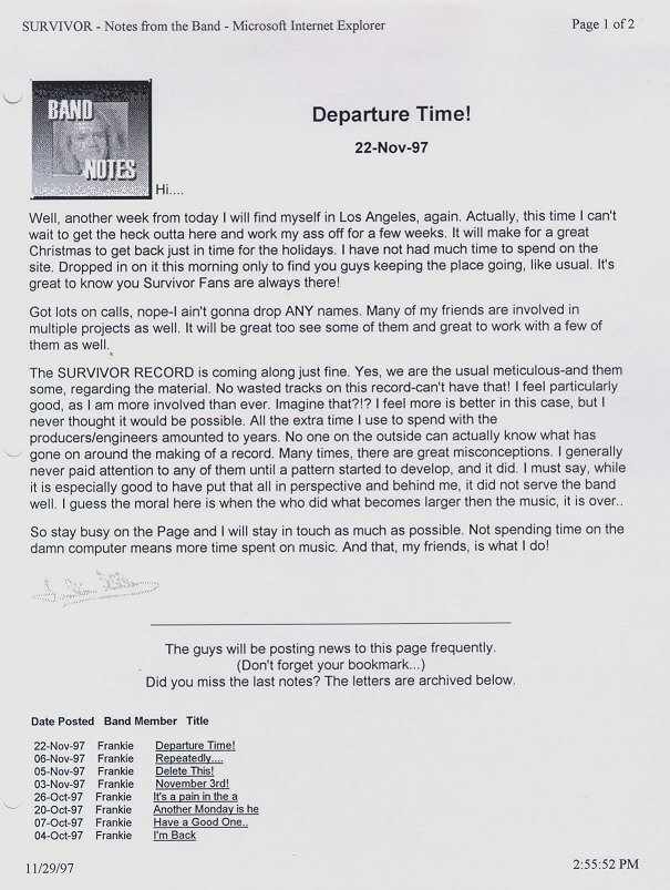 From the past, Frankie describes the forthcoming album