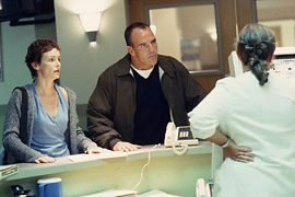 Teri Bauer and Kevin posing as Janet's father, Alan York