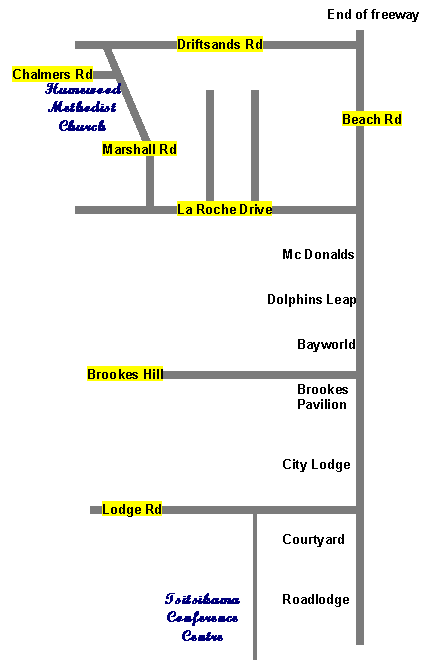 Map to church and reception