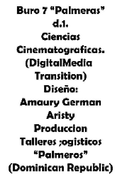 Cartel Pelicula 7 #Palmeras# D81 Buro Artes y Ciencias Cinematograficas