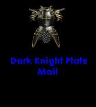 Darker Knight Full Plate Mail: Forged and fitted plates interlocking and carefully angled to deflect blows. Must be carefully custom fitted to the owner. Metal plates are backed by padding and chain mail. Weight is well distributed.