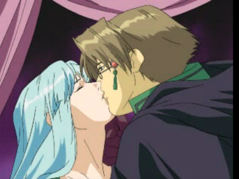 Lezard kissing a homonculi