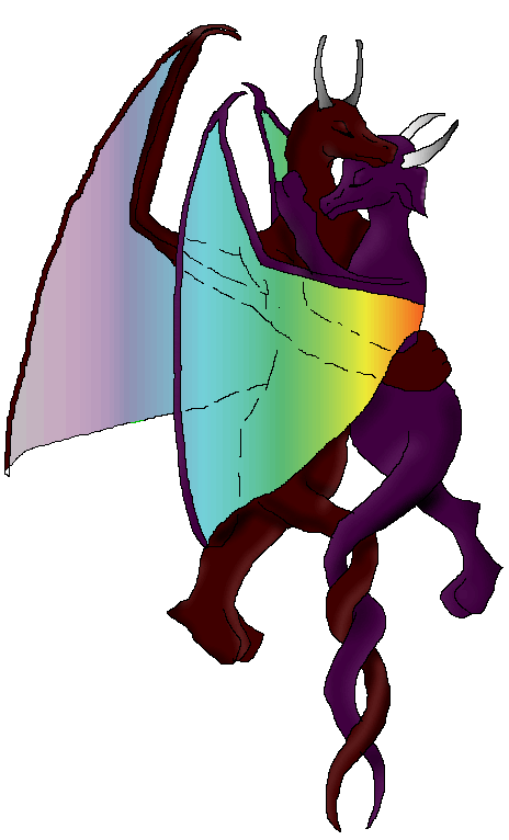 Red-sunrise Leander and Purple-Rainbow Hero