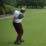 Bj�rn hitting drive