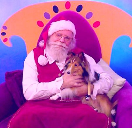 Santa Claus and canine friend 
