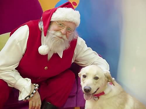 Santa Claus and canine friend