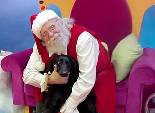 Santa Claus and canine friend