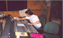 Jerry fiddling with the board in the studio 2001