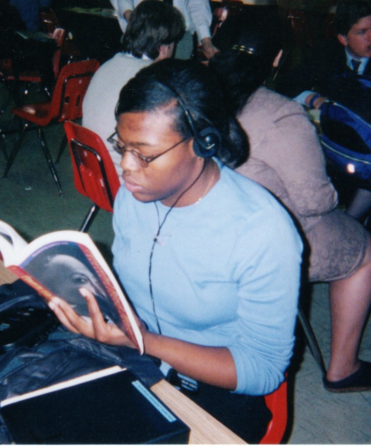 Sophomore member Terunda Dawson enjoying her down time at Mauldin.