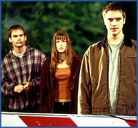 Final Destination's Billy (Seann William Scott), Clear (Ali Larter) and Alex (Devon Sawa)