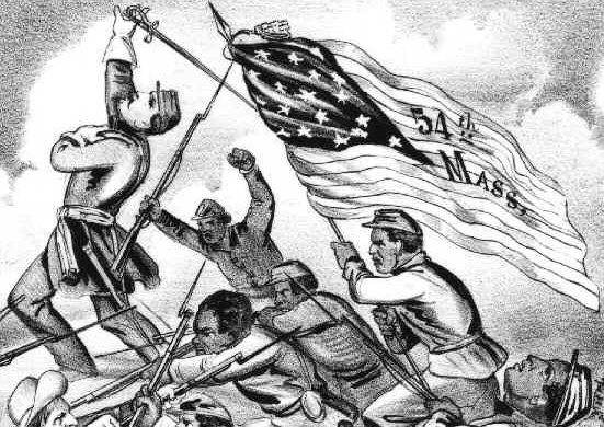 Charge of the 54th Mass. (Colored) regiment