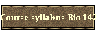 Course syllabus Bio 142