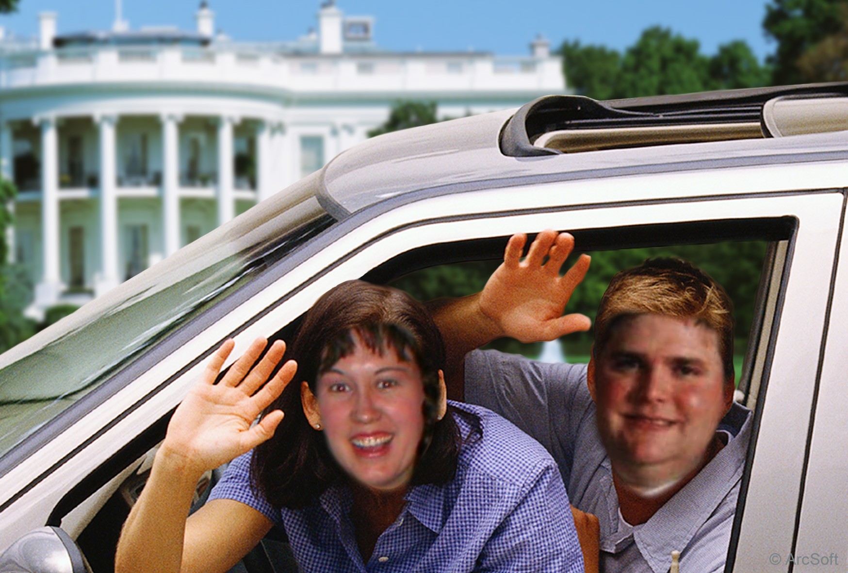 Bernadette and Gavin outside the White House