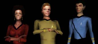 Uhura, Kirk and Spock