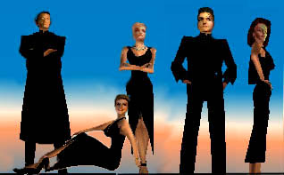 Tuvok, Kathryn, Tasha, Chakotay and B'Elanna